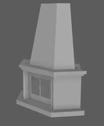 Corner Fireplace for the house low poly