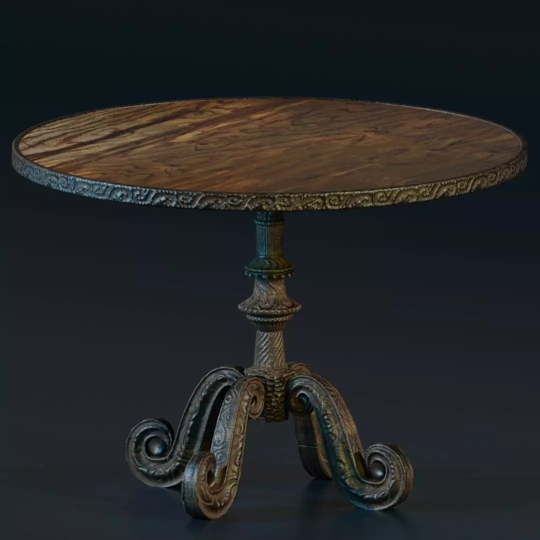 Wooden Coffee tea table Free low-poly 3D model