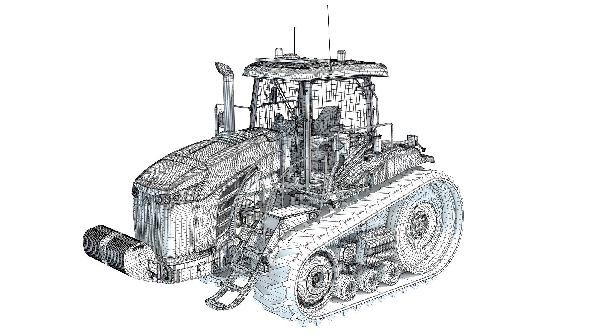 Challenger Track Tractor 3D model_16