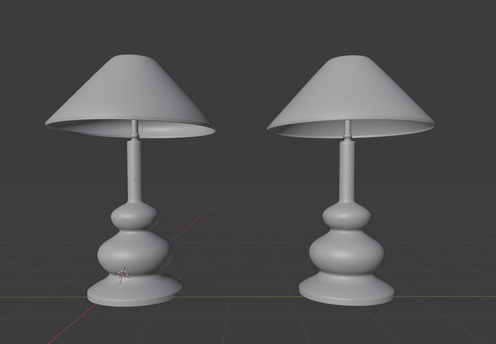 White stone table lamp 3D model_3