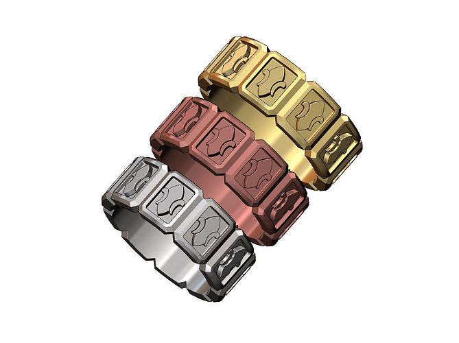 Simplistic lis flower faceted band 3D print model