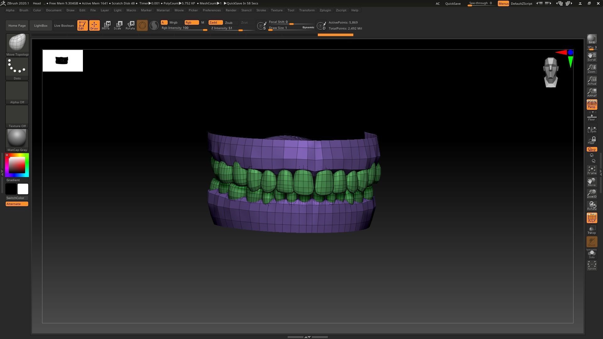 Realistic Human Female Head Low-poly 3D model_13