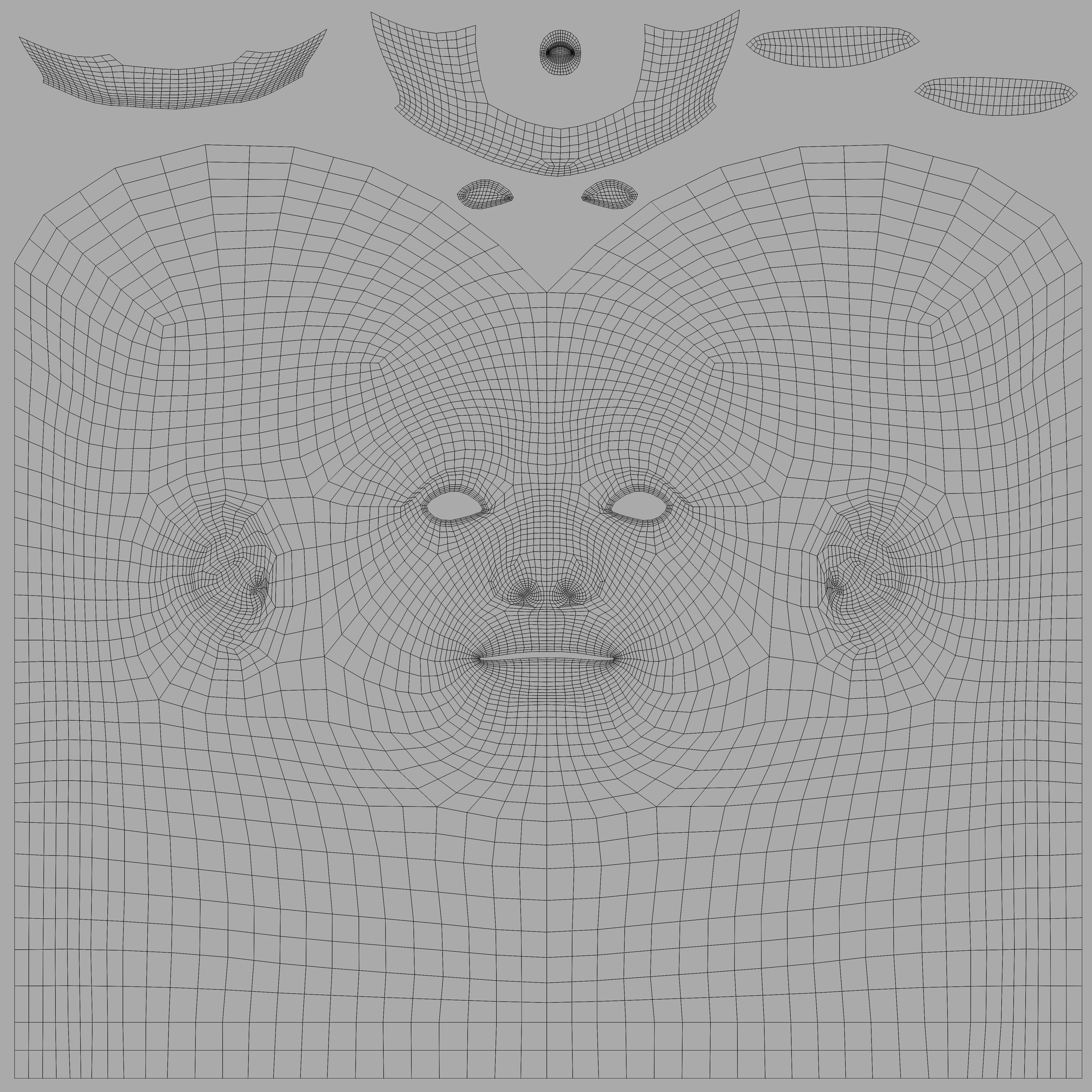 Realistic Human Female Head Low-poly 3D model_11