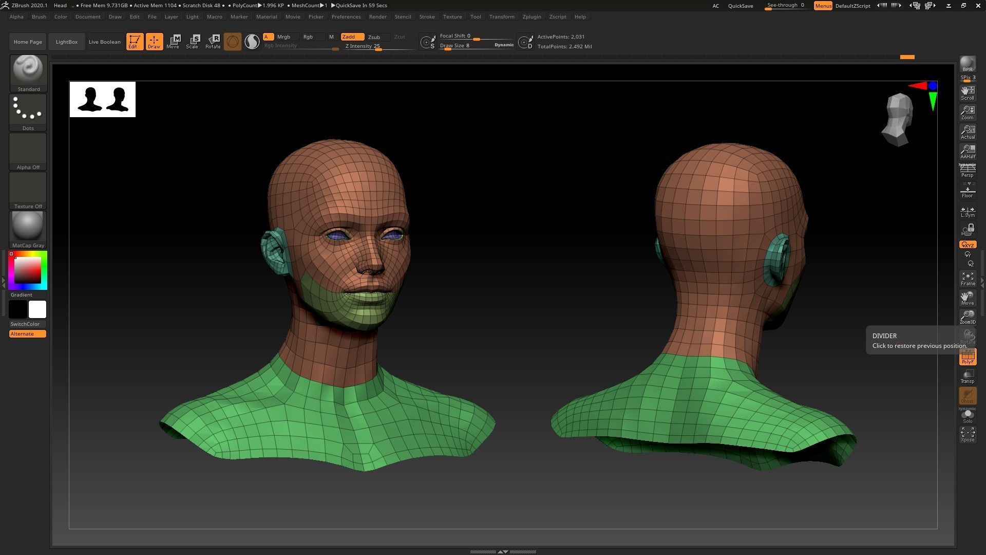 Realistic Human Female Head Low-poly 3D model_6