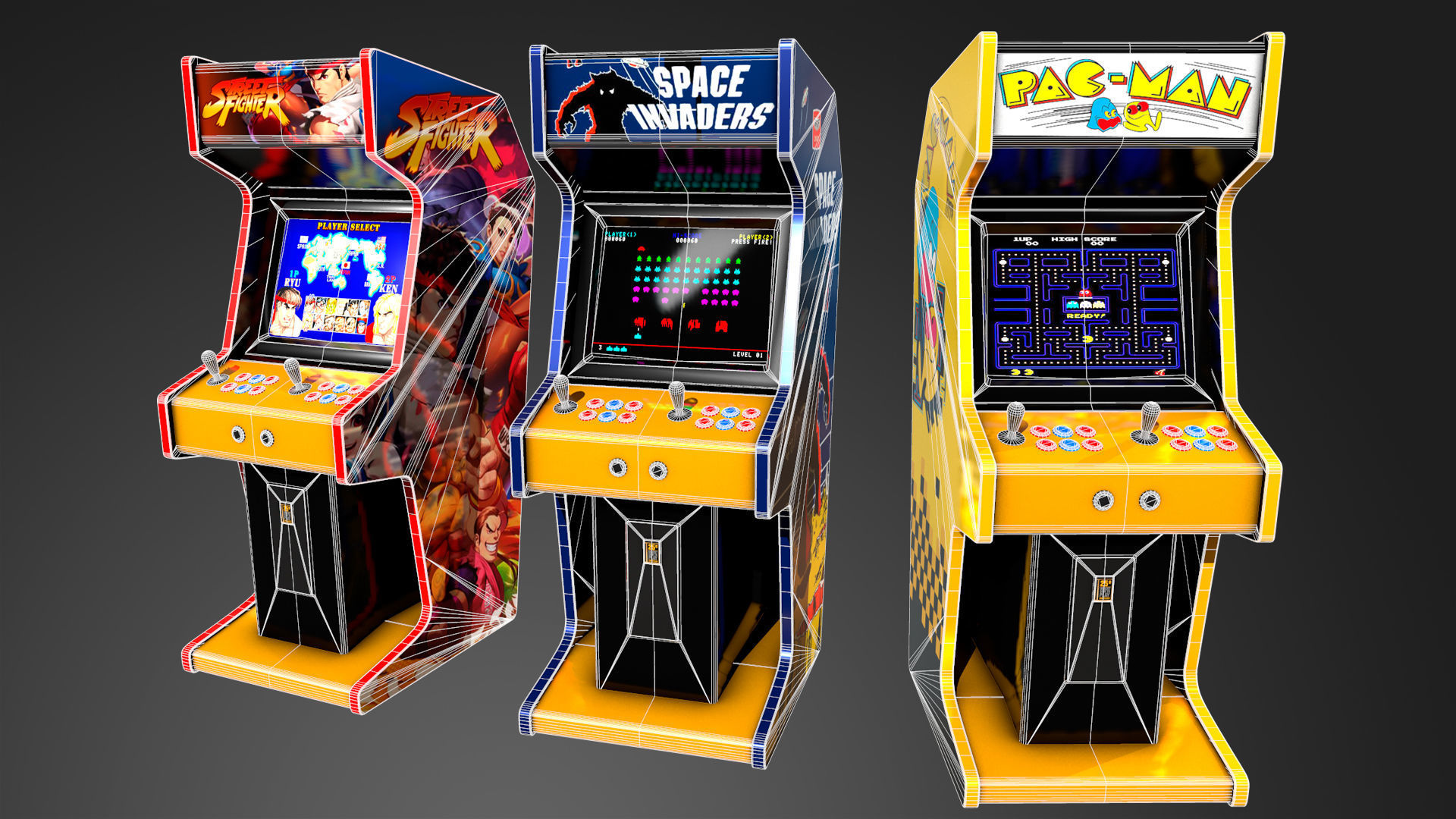 Arcade Machines Low-poly 3D model_6