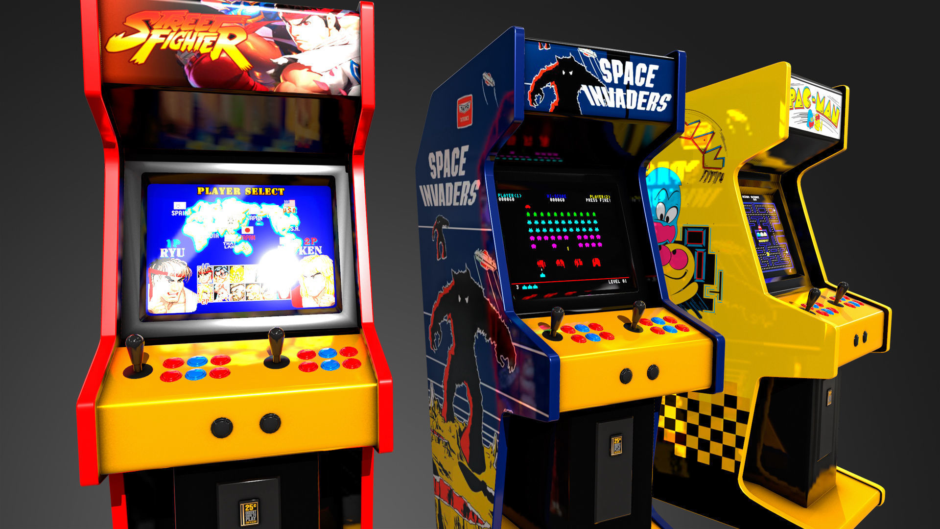 Arcade Machines Low-poly 3D model_3