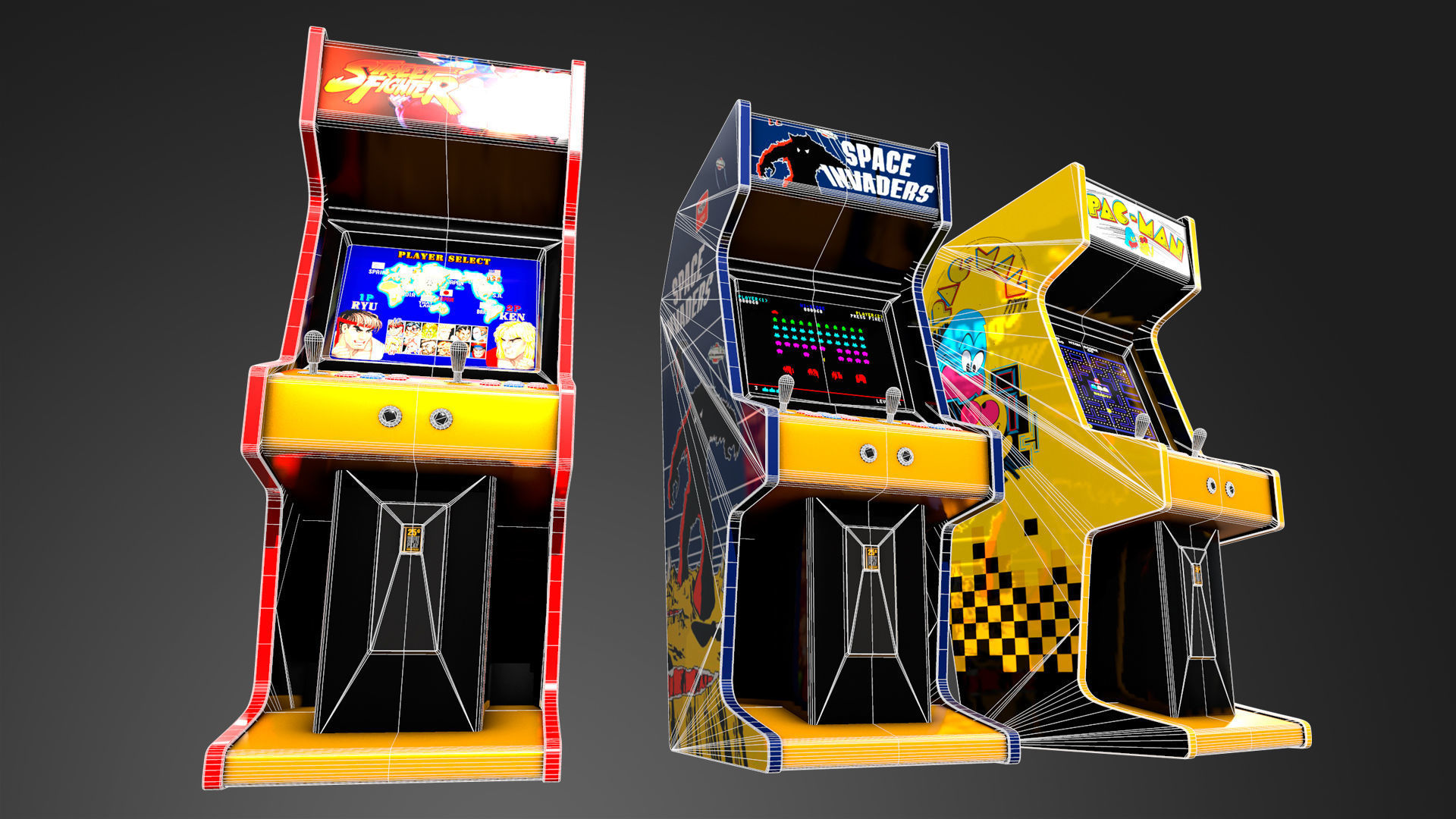 Arcade Machines Low-poly 3D model_7