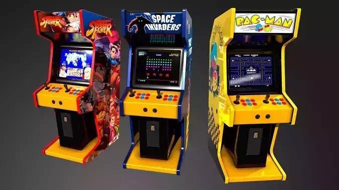 Arcade Machines Low-poly 3D model