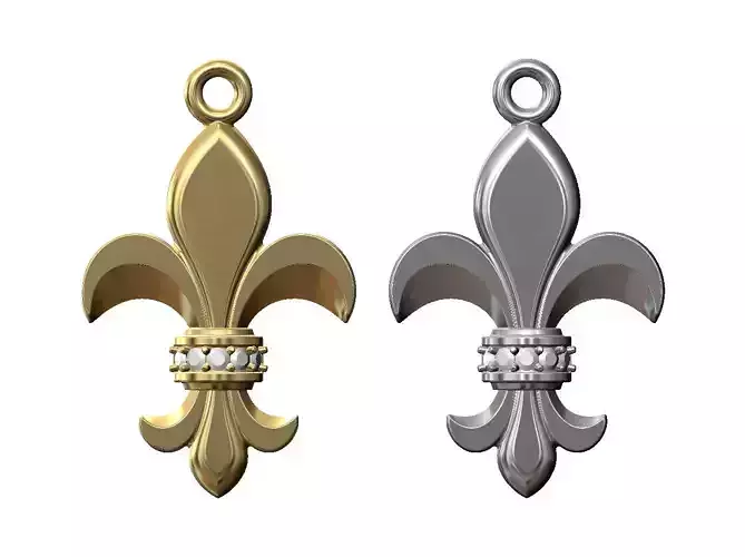 Heraldic lily pendant
