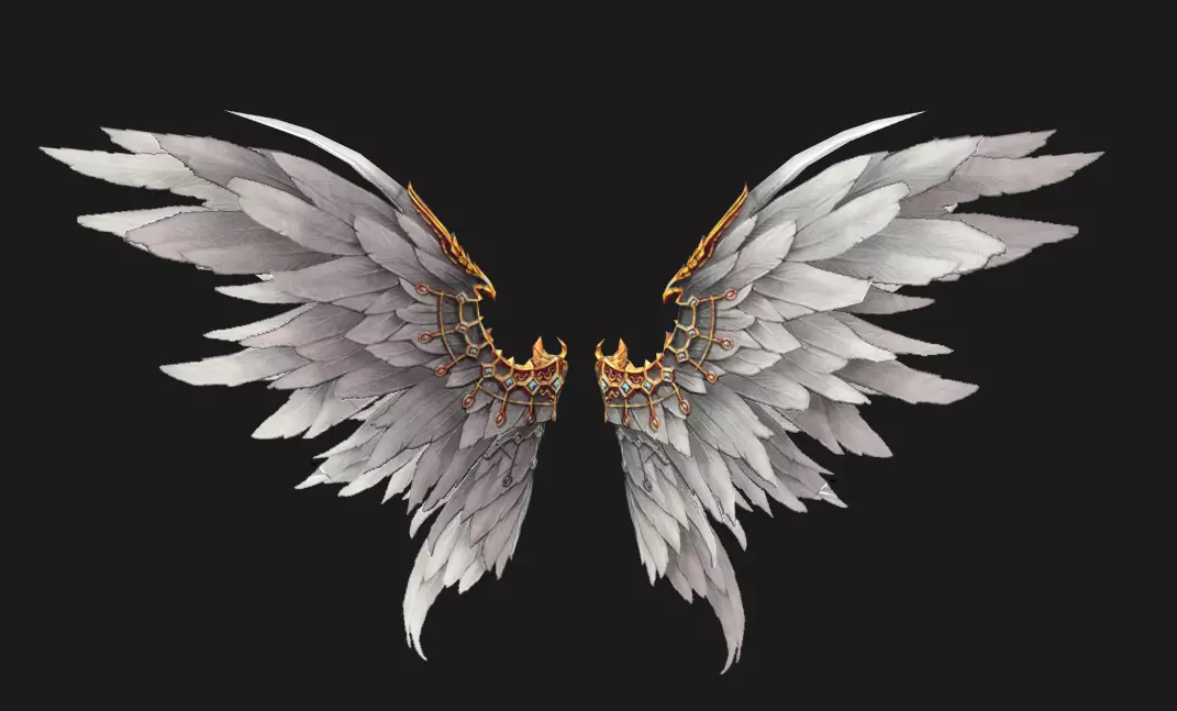 Angel Wing Low-poly 3D model_0