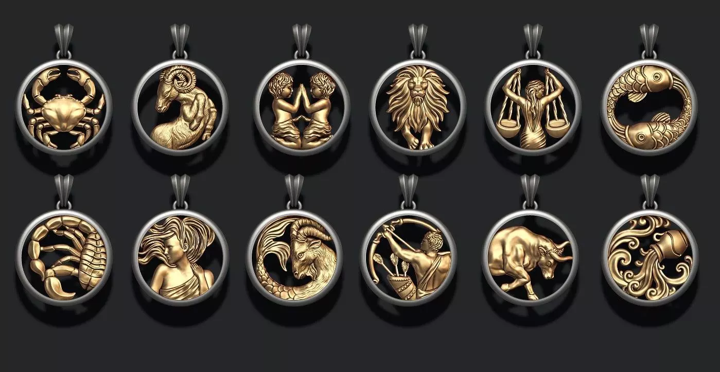jewellery horoscope signes pack 3D print model_0