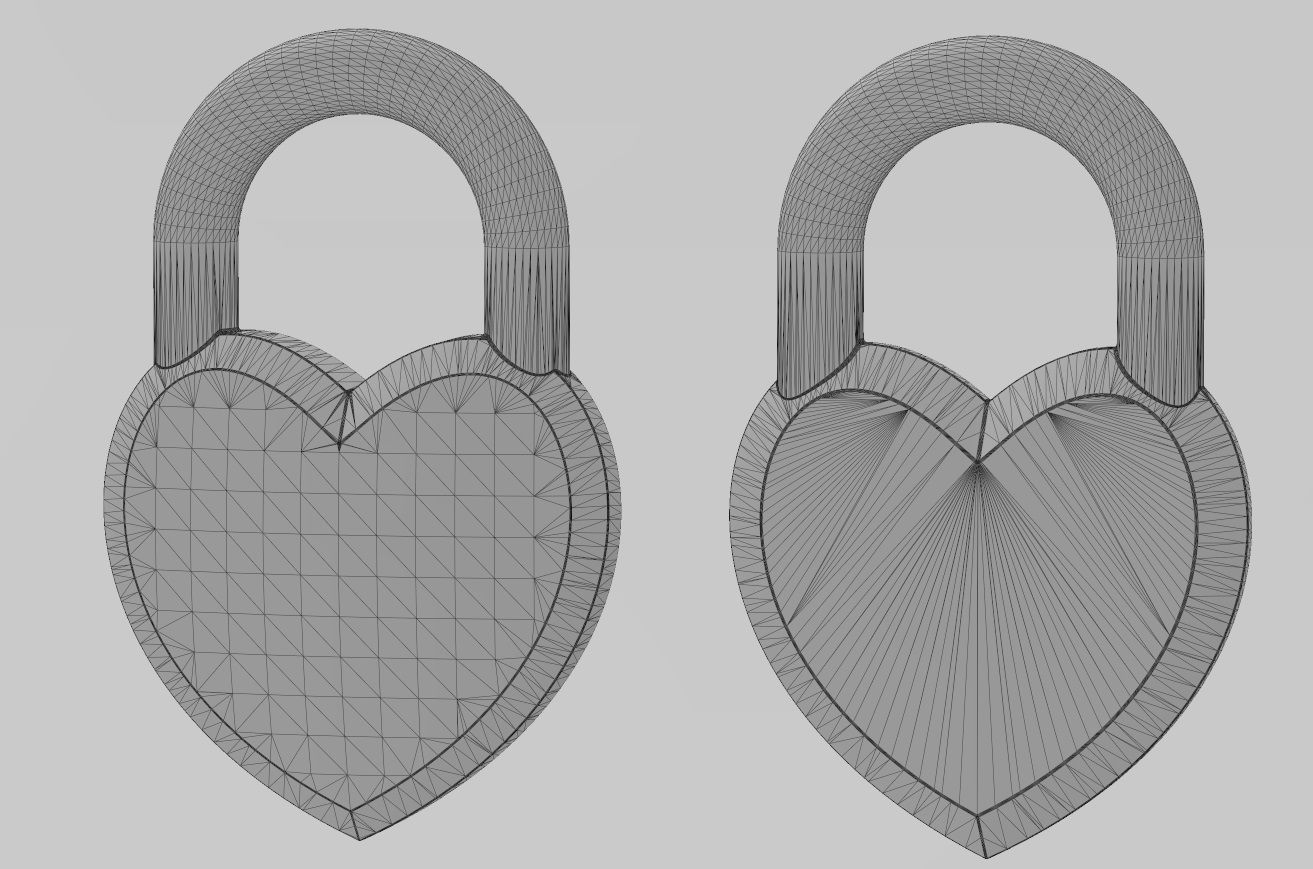 Heart shaped padlock pendant charm and ornament 3D print model_23