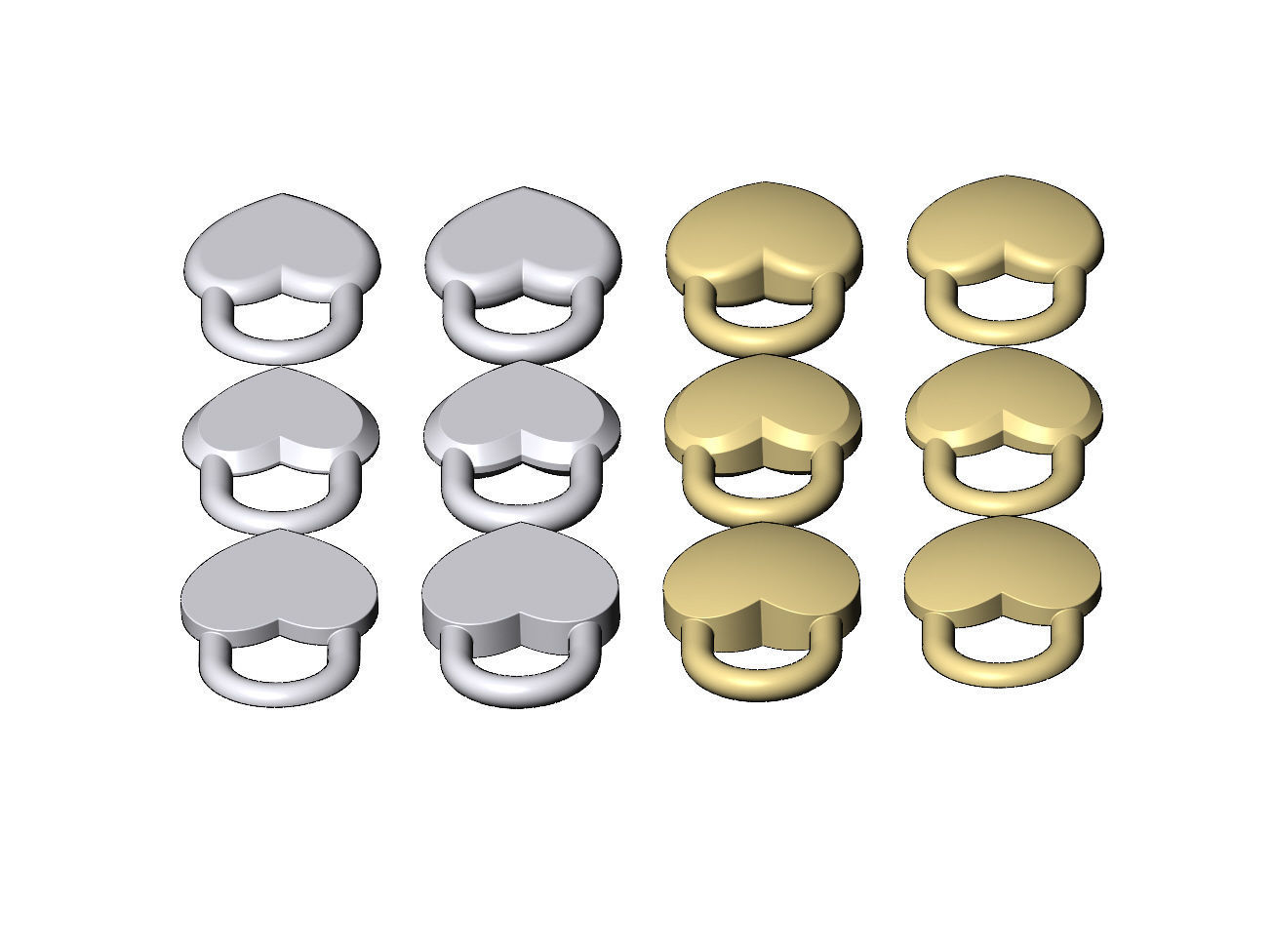 Heart shaped padlock pendant charm and ornament 3D print model_16