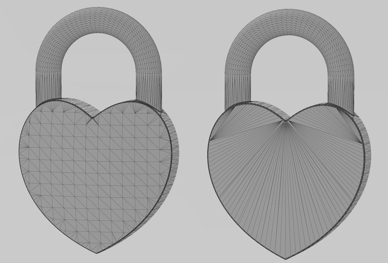 Heart shaped padlock pendant charm and ornament 3D print model_22