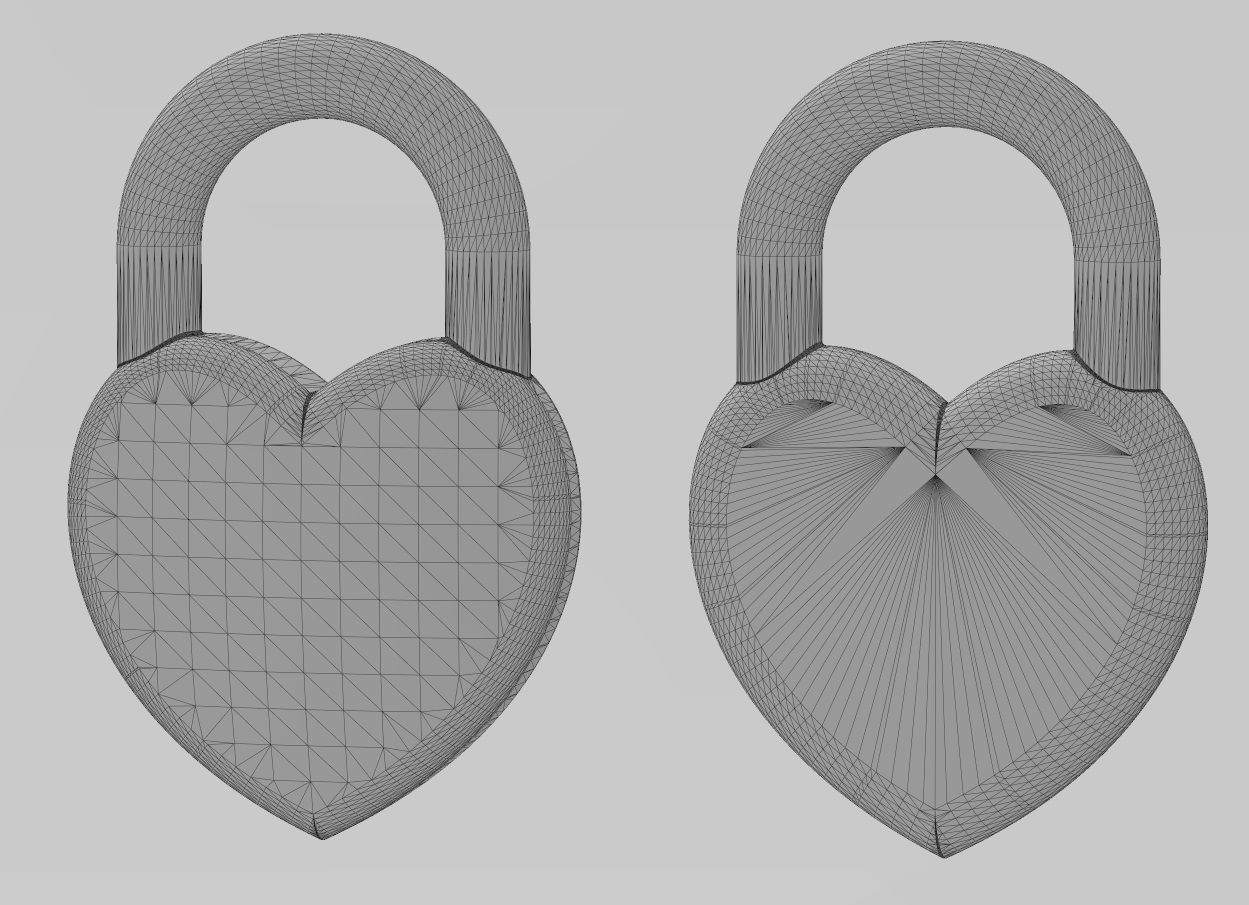 Heart shaped padlock pendant charm and ornament 3D print model_24
