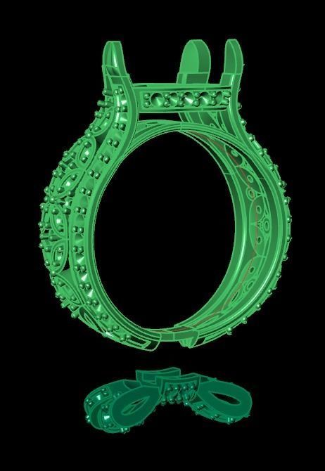 ring with a heart stone on a shank bow 13 3D print model_15