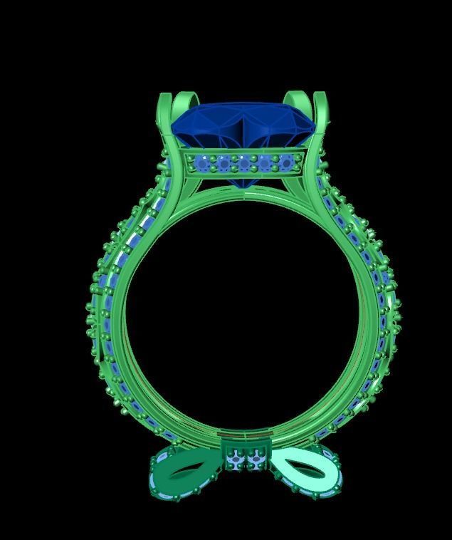 ring with a heart stone on a shank bow 13 3D print model_21