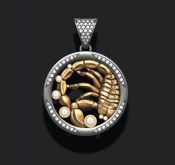 jewellery horoscope signes pack with gems 3D print model_5