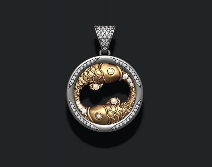 jewellery horoscope signes pack with gems 3D print model_8