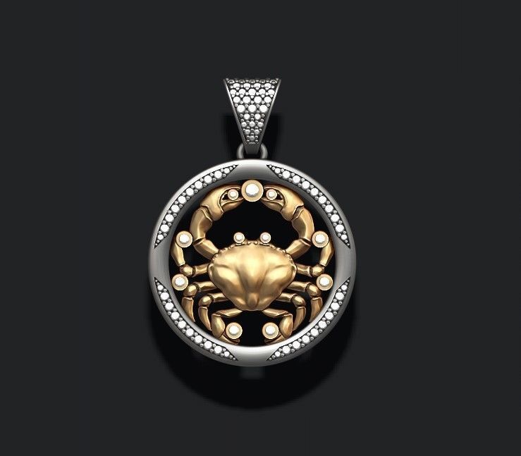 jewellery horoscope signes pack with gems 3D print model_9