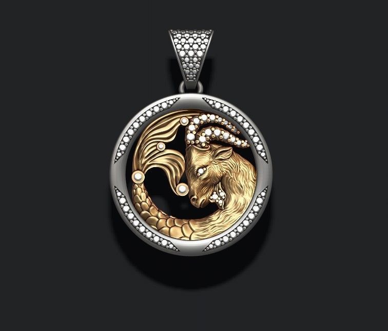 jewellery horoscope signes pack with gems 3D print model_12