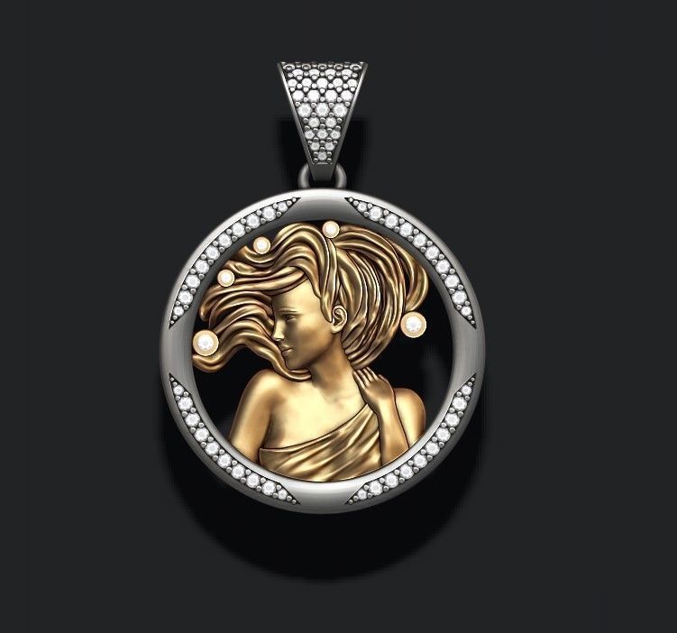 jewellery horoscope signes pack with gems 3D print model_11