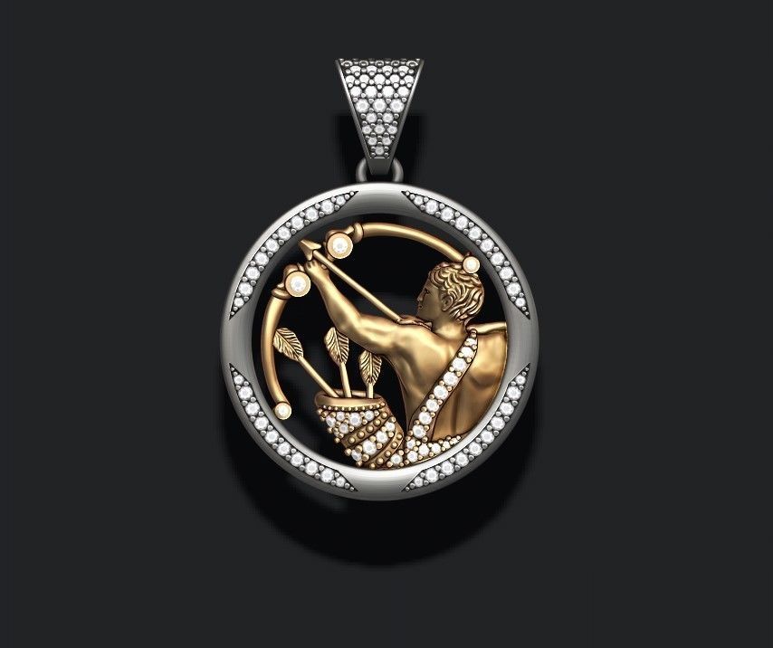jewellery horoscope signes pack with gems 3D print model_2