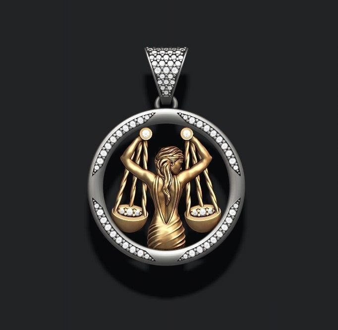 jewellery horoscope signes pack with gems 3D print model_4
