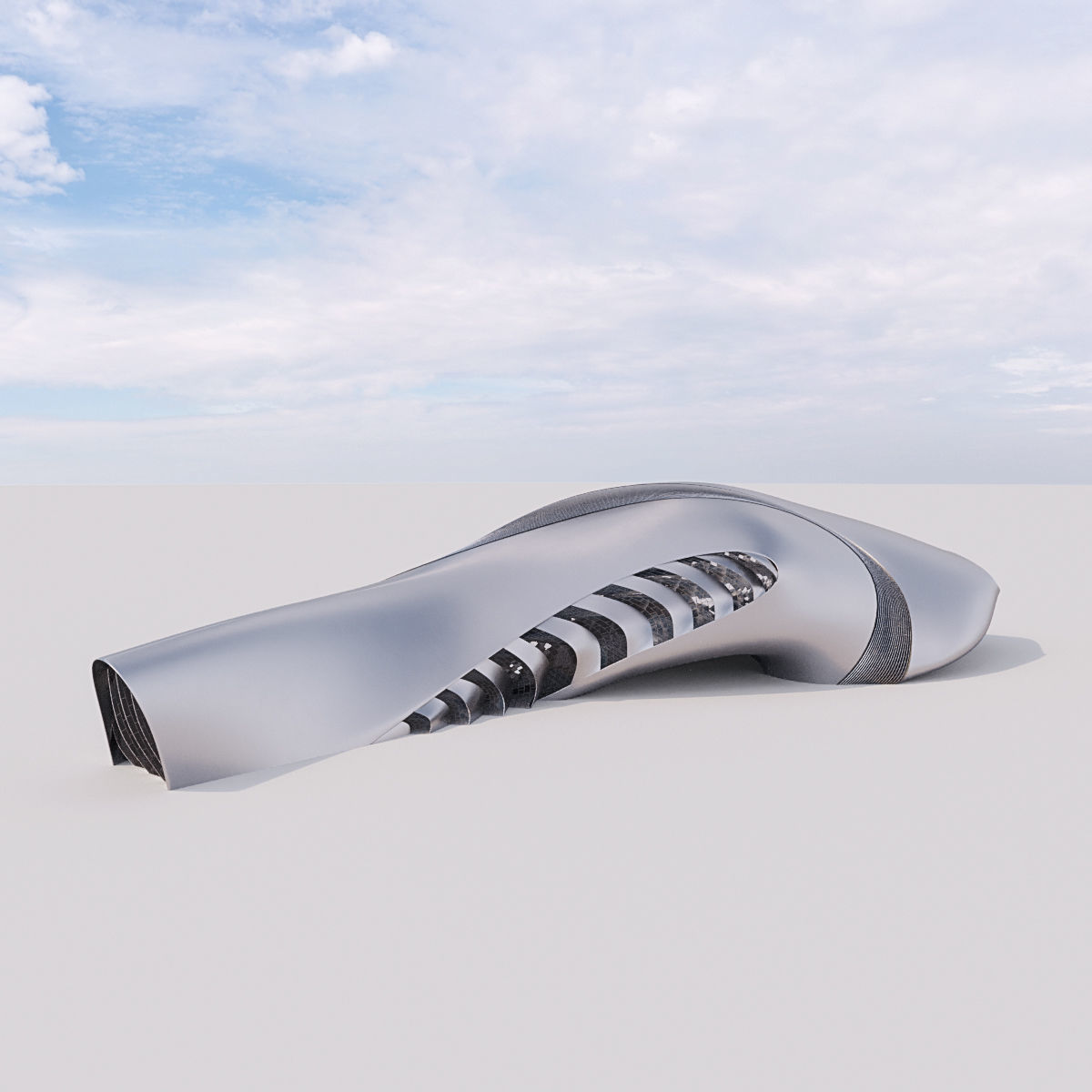 Futuristic building 23 3D model_2