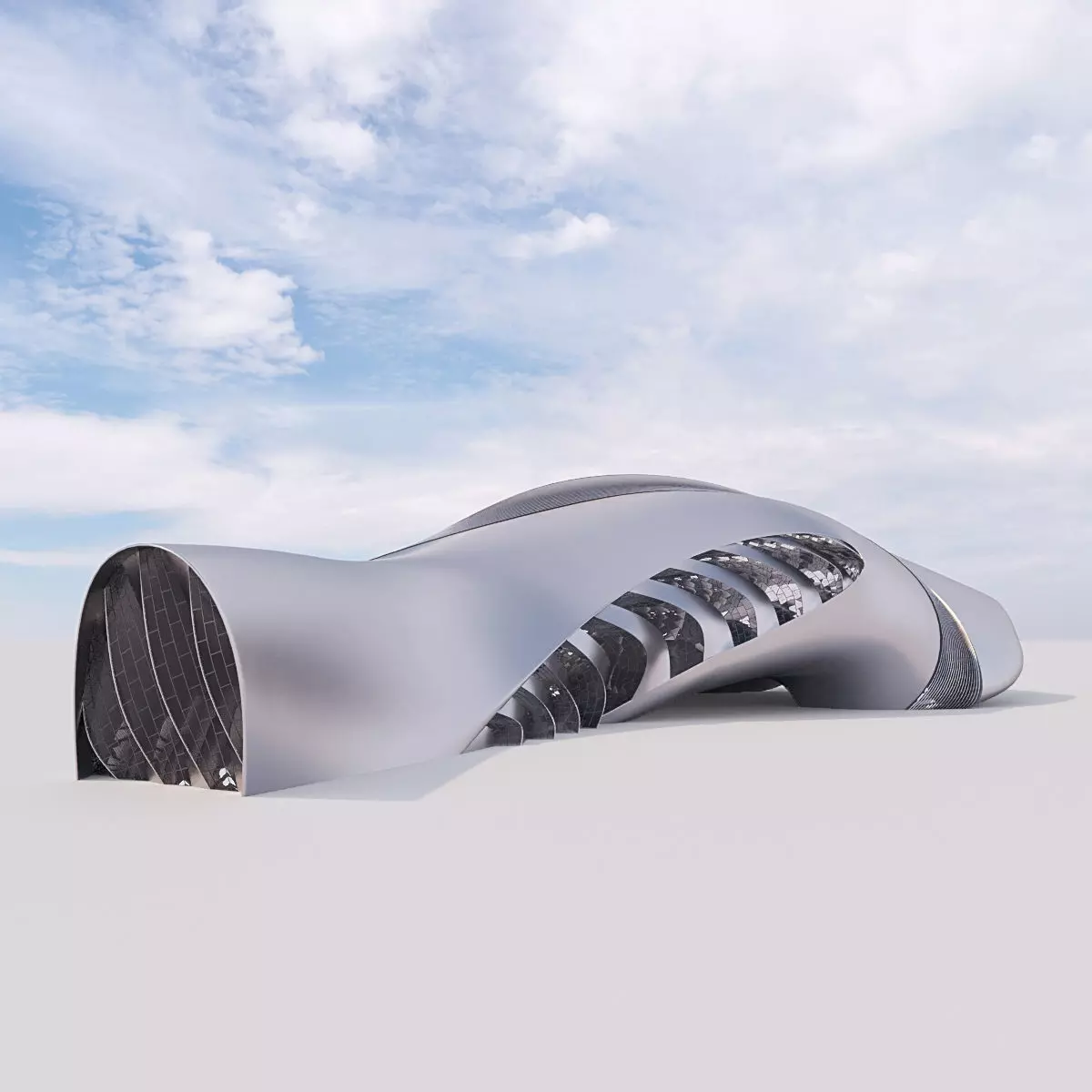 Futuristic building 23 3D model_0