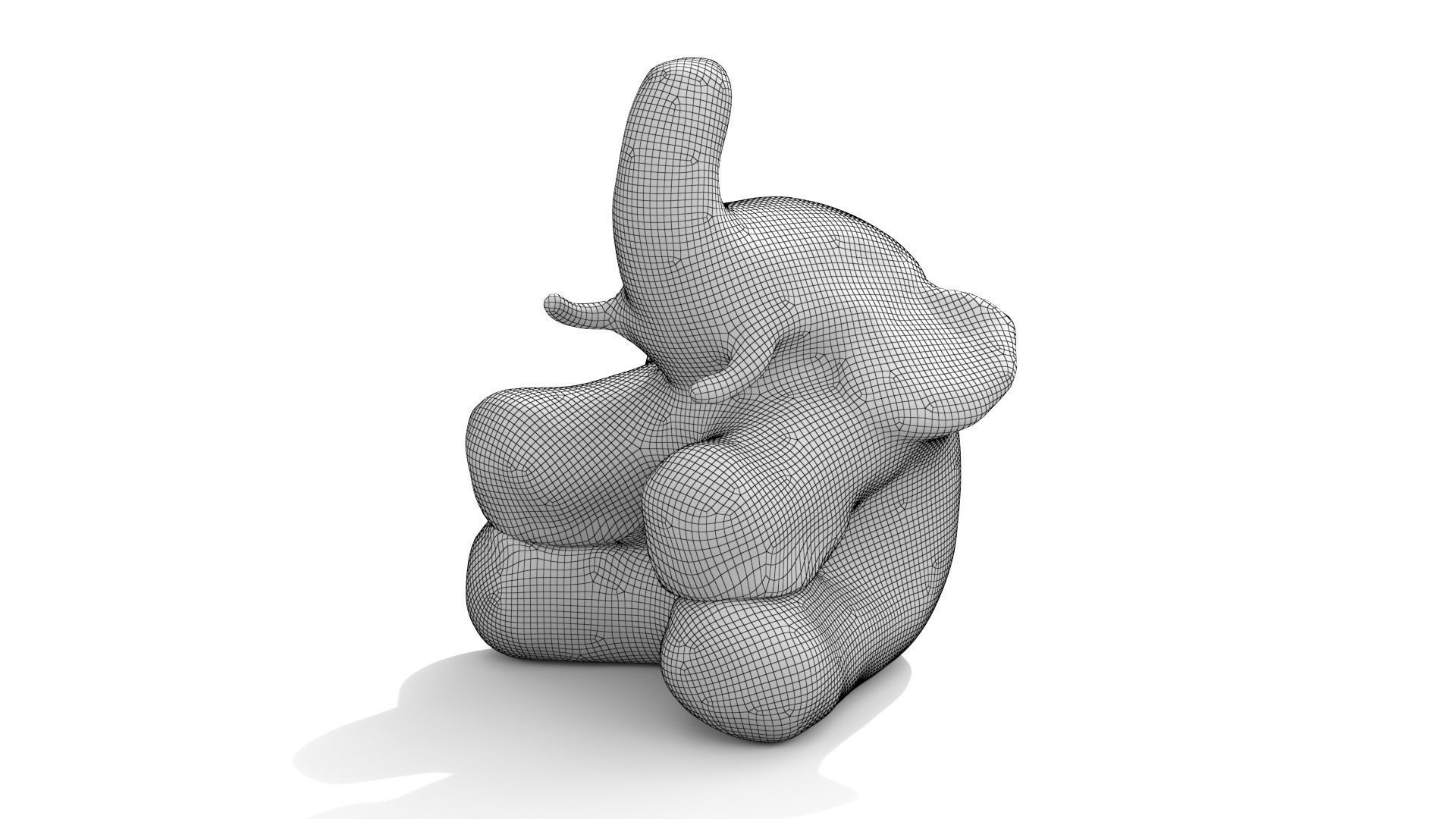 Toy Elephant Low-poly 3D model_13