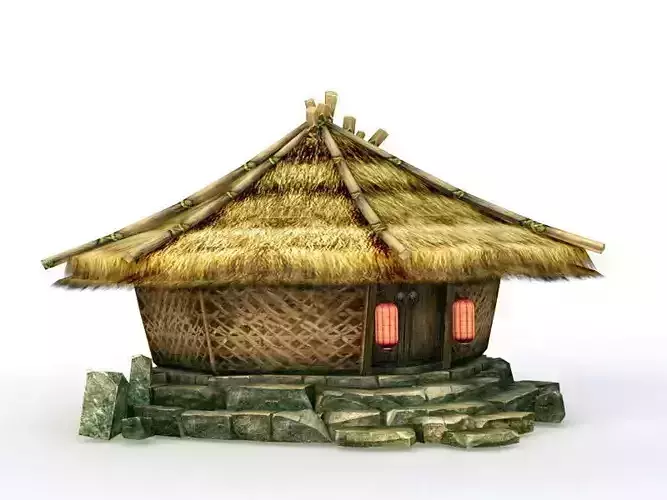 Traditional hut with roof