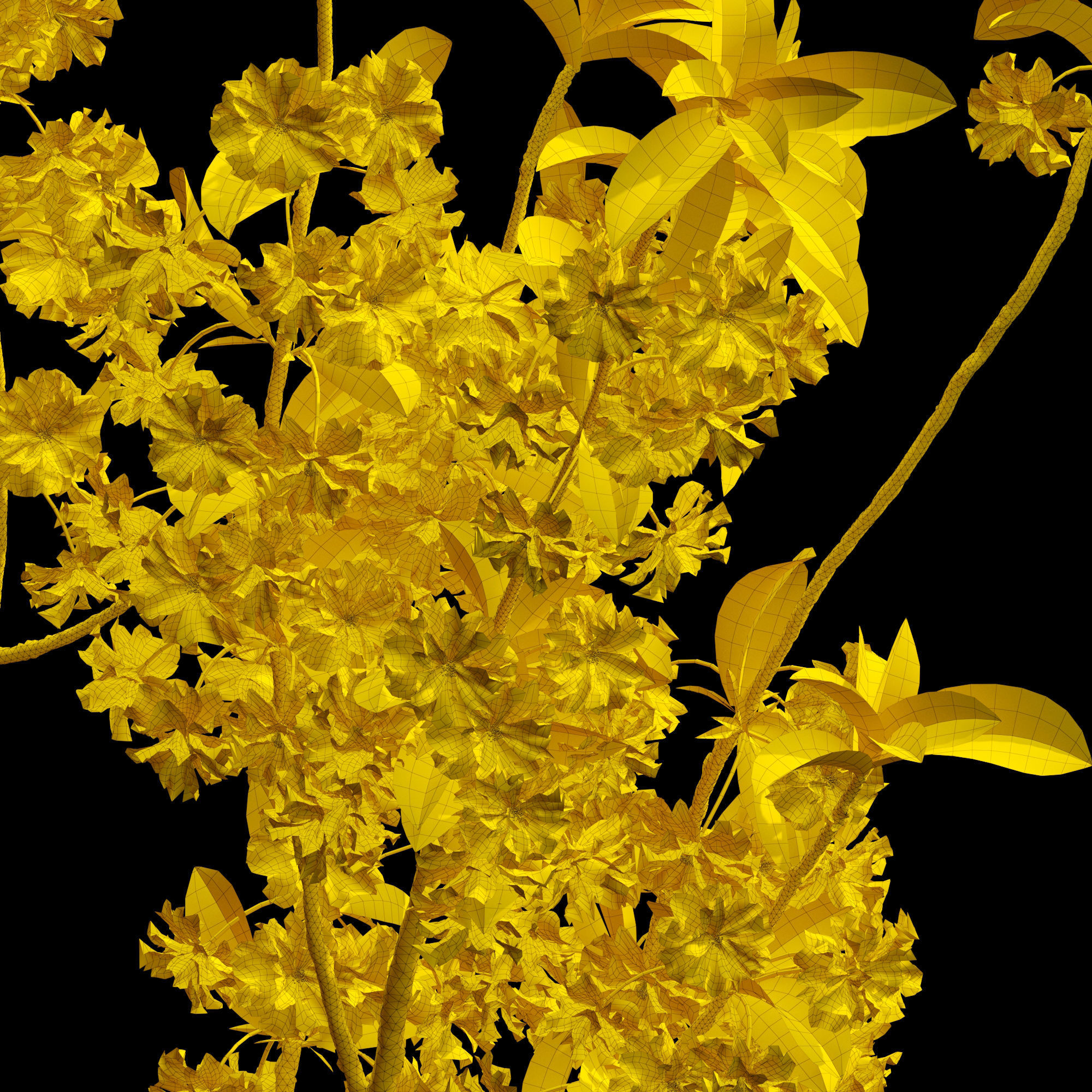 Japanese cherry branches 3D model_12