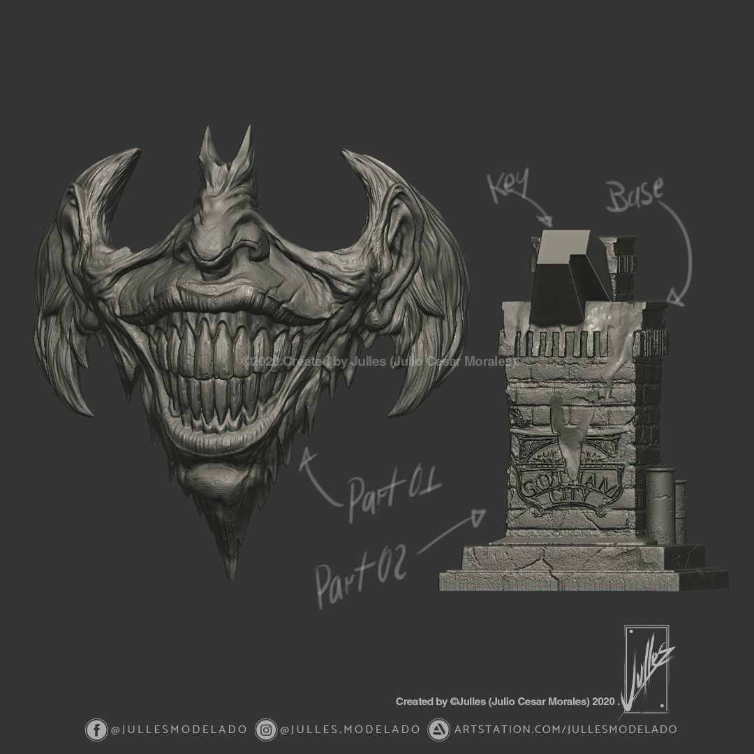 Joker Face V01 3D print model_3