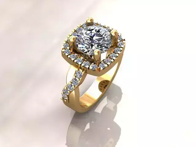 Anillo de compromiso solitario 3D print model