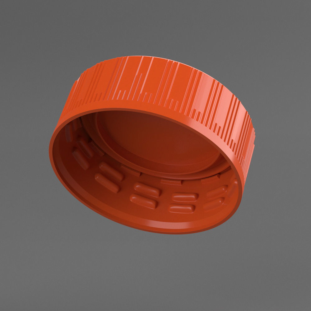 Plastic Coke bottle Screw Cap 3D 3D model_3