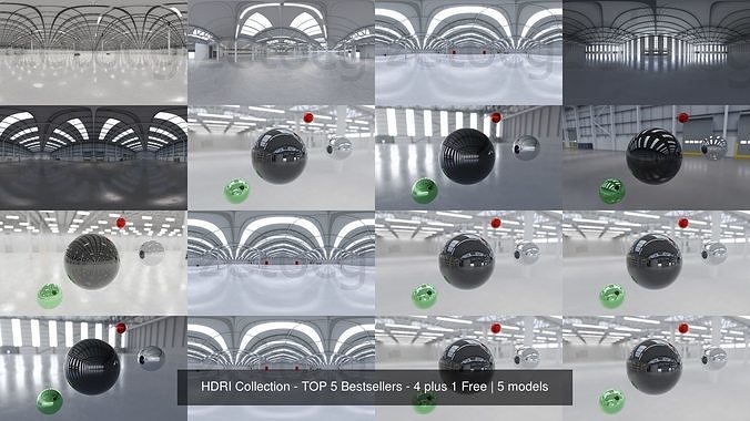 HDRI Collection - TOP 5 Bestsellers - 4 plus 1 Free Texture