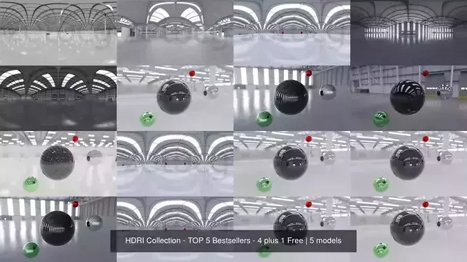HDRI Collection - TOP 5 Bestsellers - 4 plus 1 Free Texture