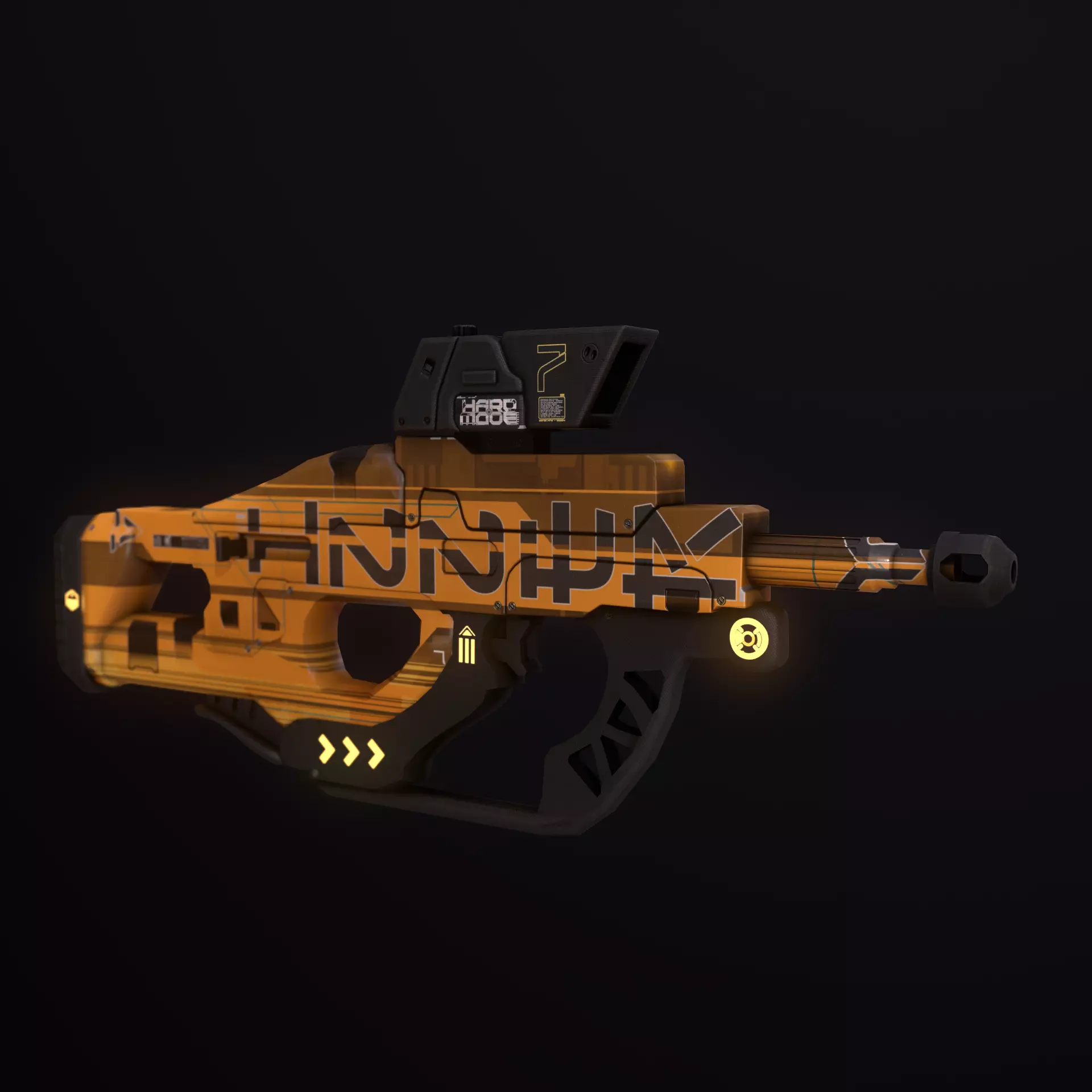 Sci-Fi Weapon Hunter Low-poly 3D model_0