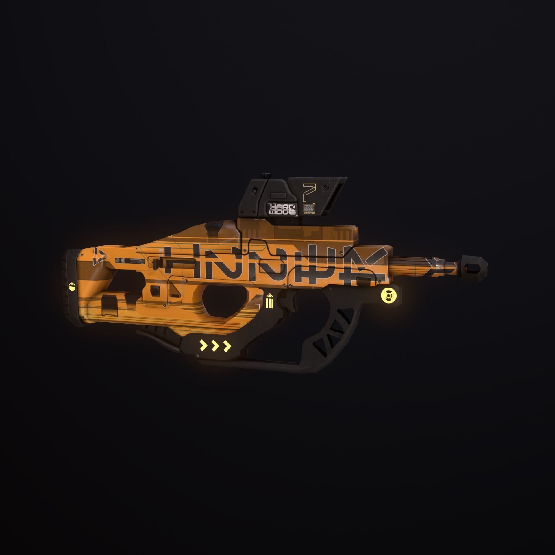 Sci-Fi Weapon Hunter Low-poly 3D model_14