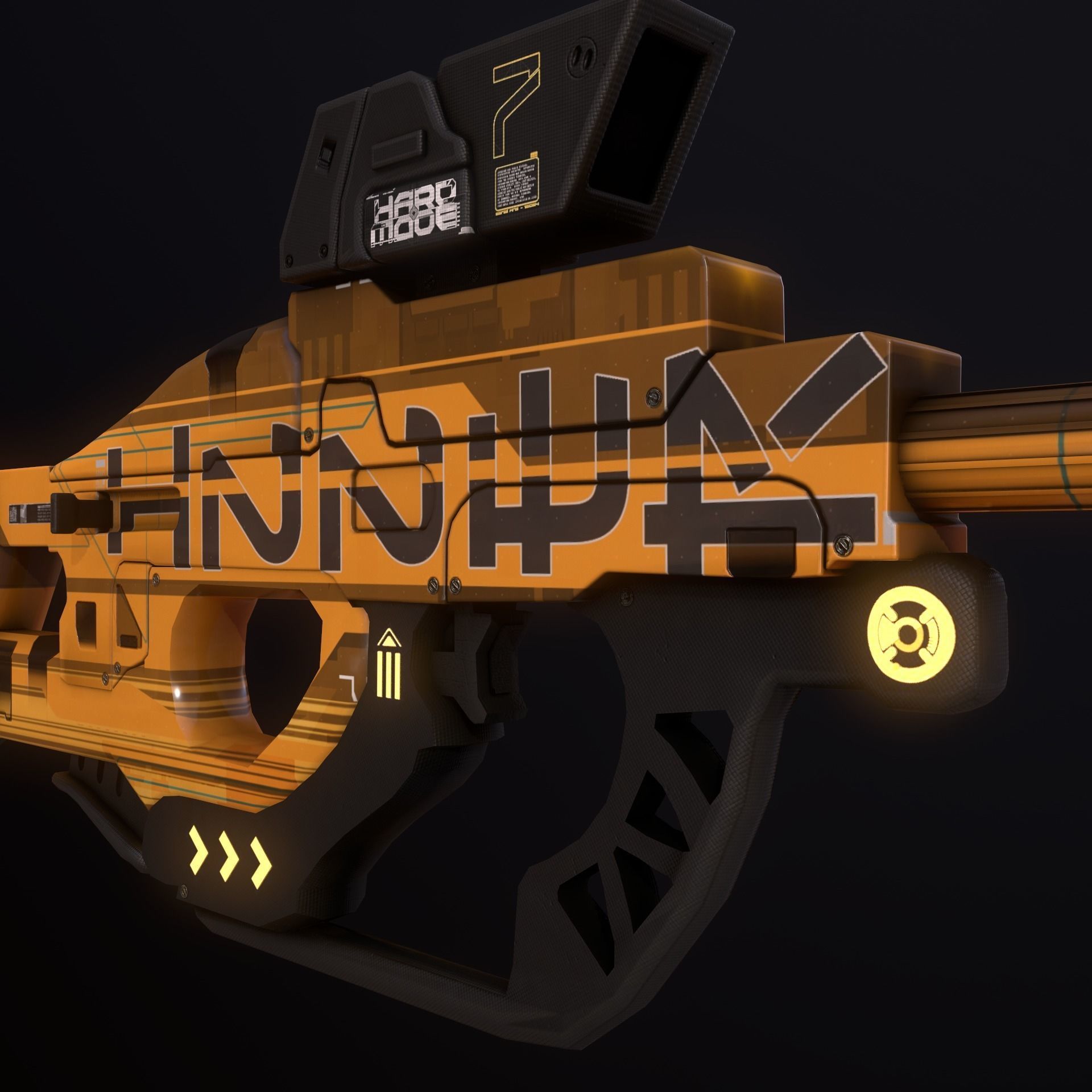 Sci-Fi Weapon Hunter Low-poly 3D model_13
