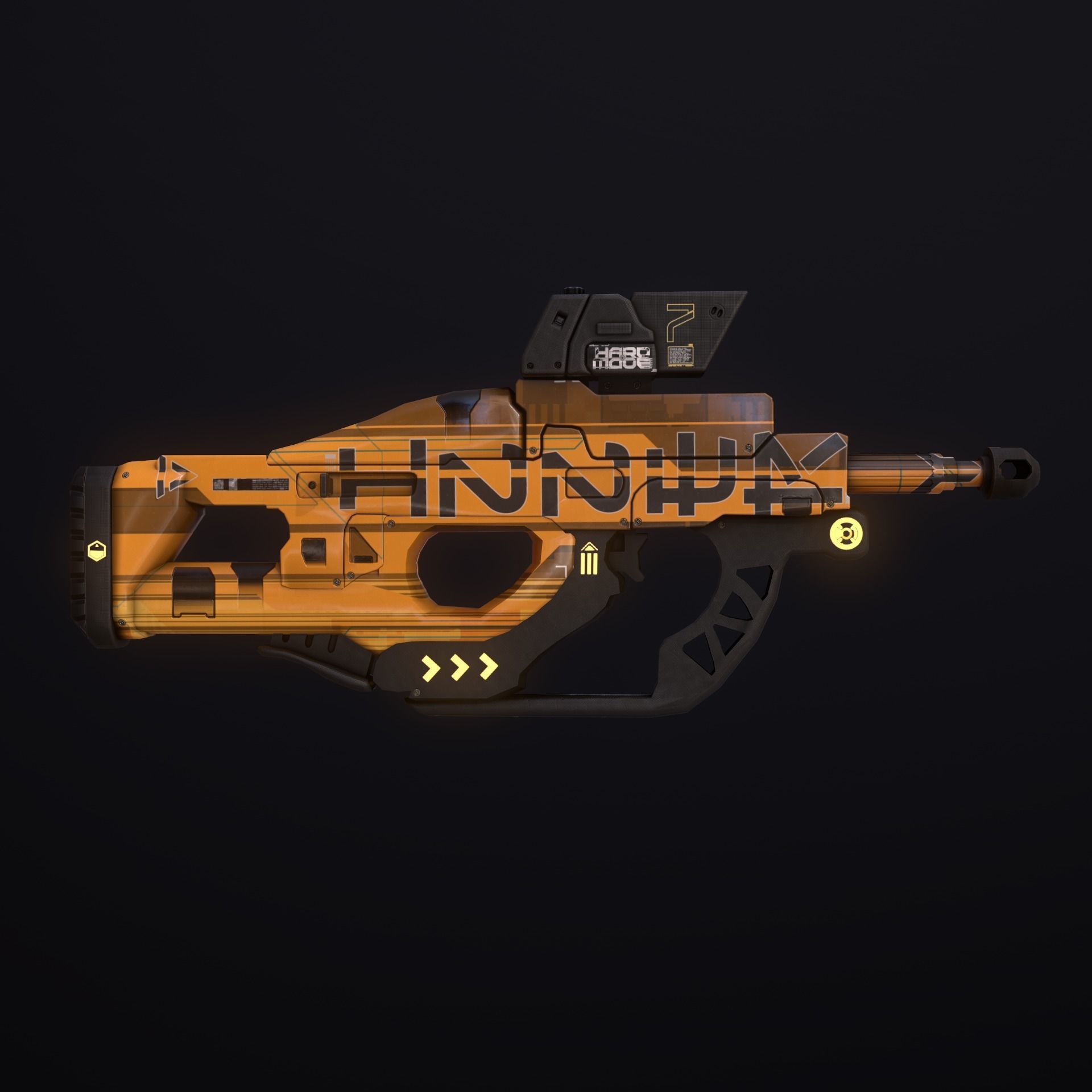 Sci-Fi Weapon Hunter Low-poly 3D model_8
