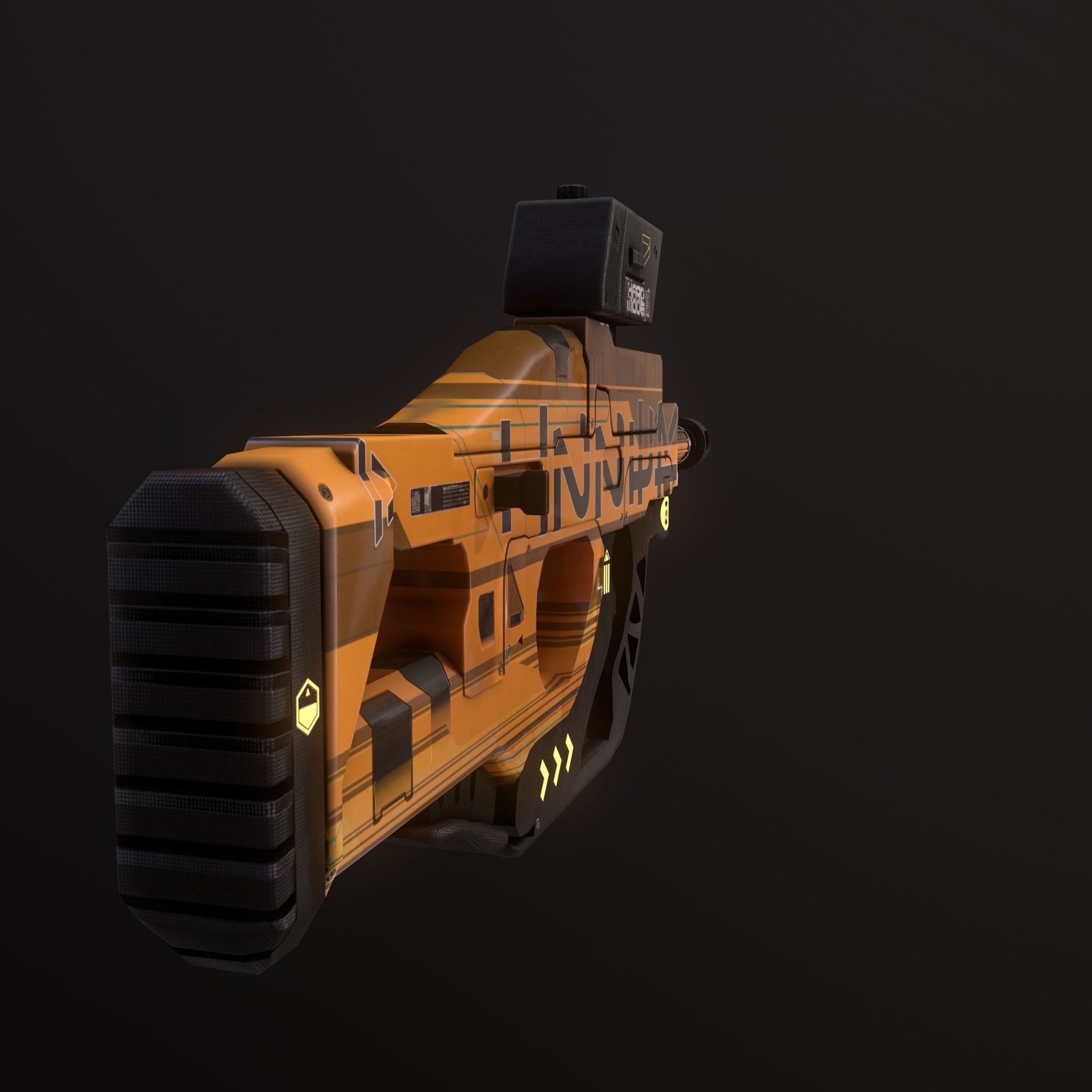 Sci-Fi Weapon Hunter Low-poly 3D model_11