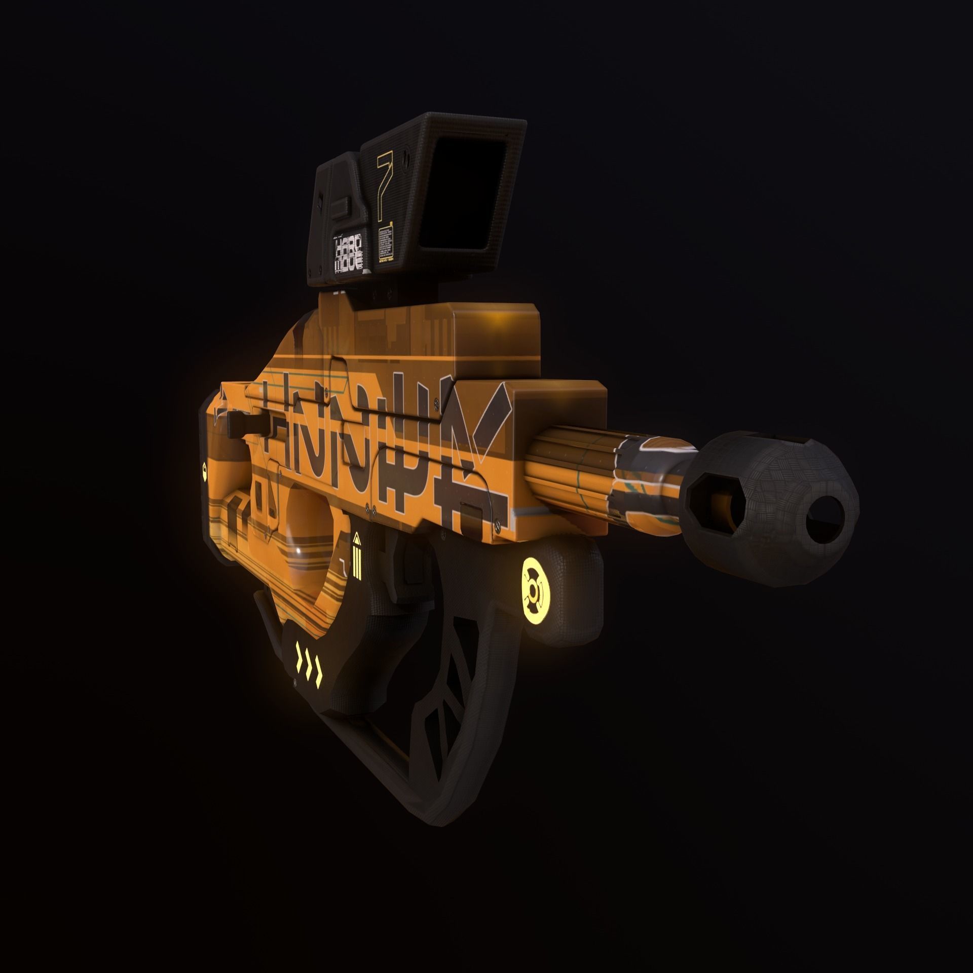 Sci-Fi Weapon Hunter Low-poly 3D model_12
