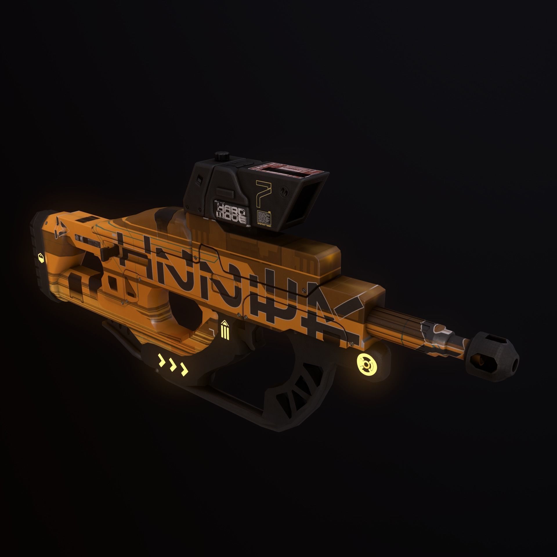 Sci-Fi Weapon Hunter Low-poly 3D model_10