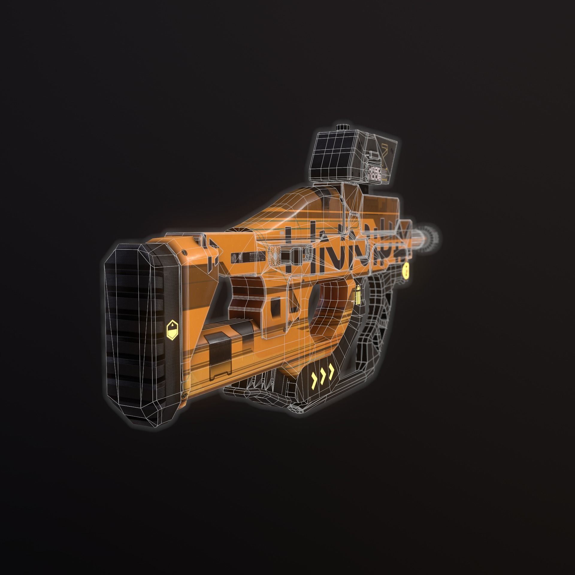 Sci-Fi Weapon Hunter Low-poly 3D model_6