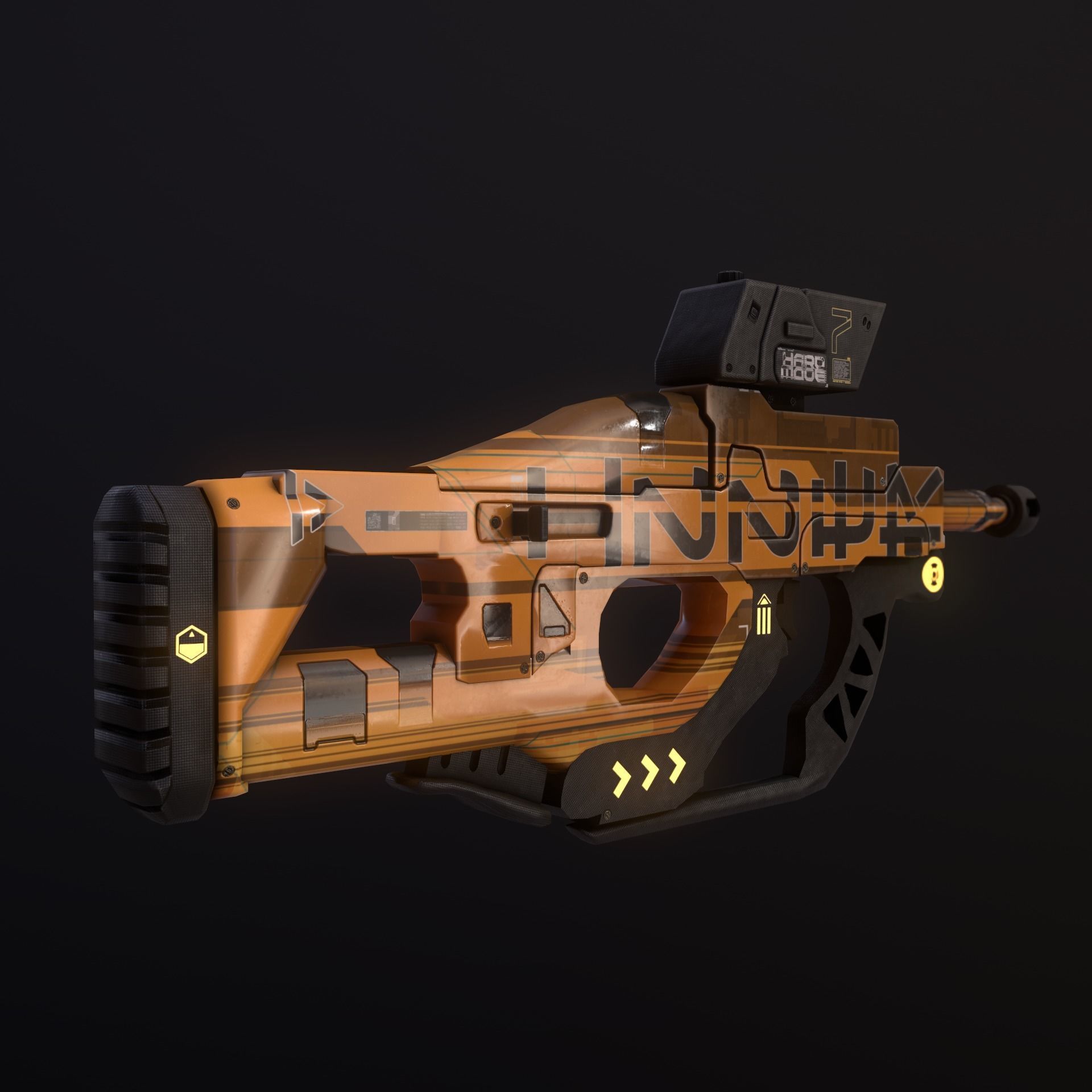 Sci-Fi Weapon Hunter Low-poly 3D model_2