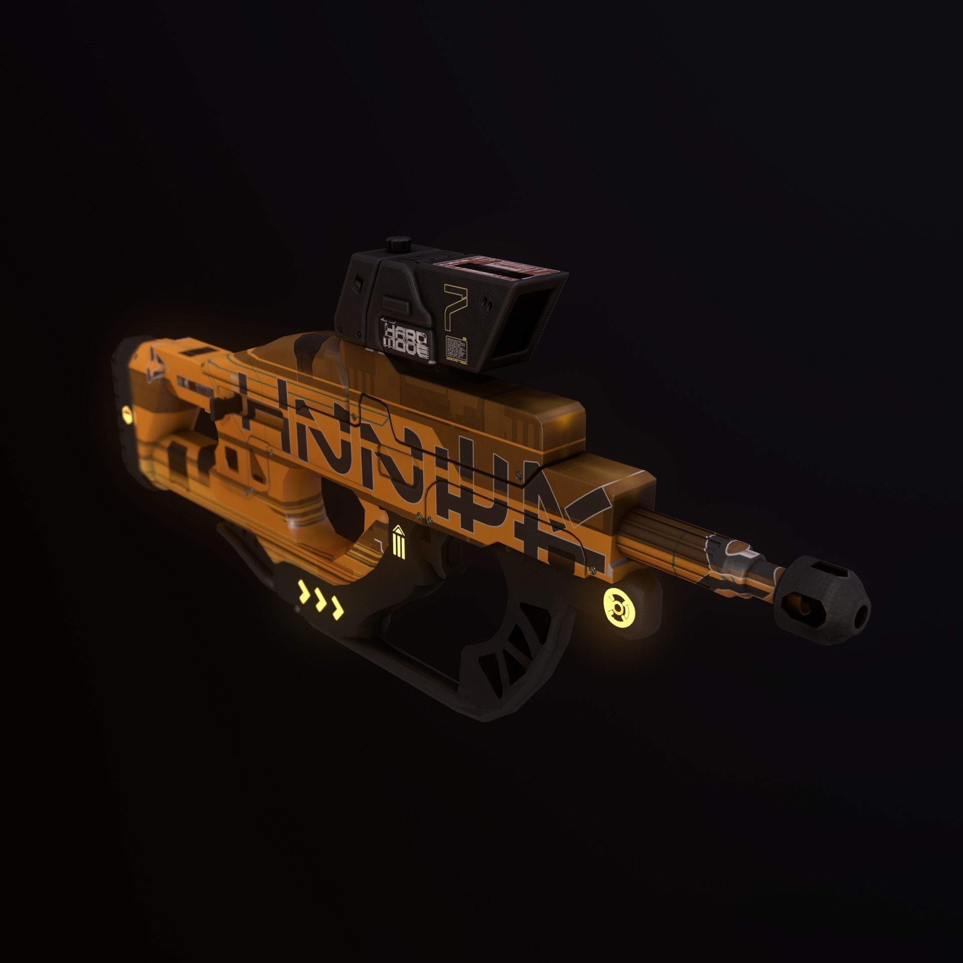 Sci-Fi Weapon Hunter Low-poly 3D model_3