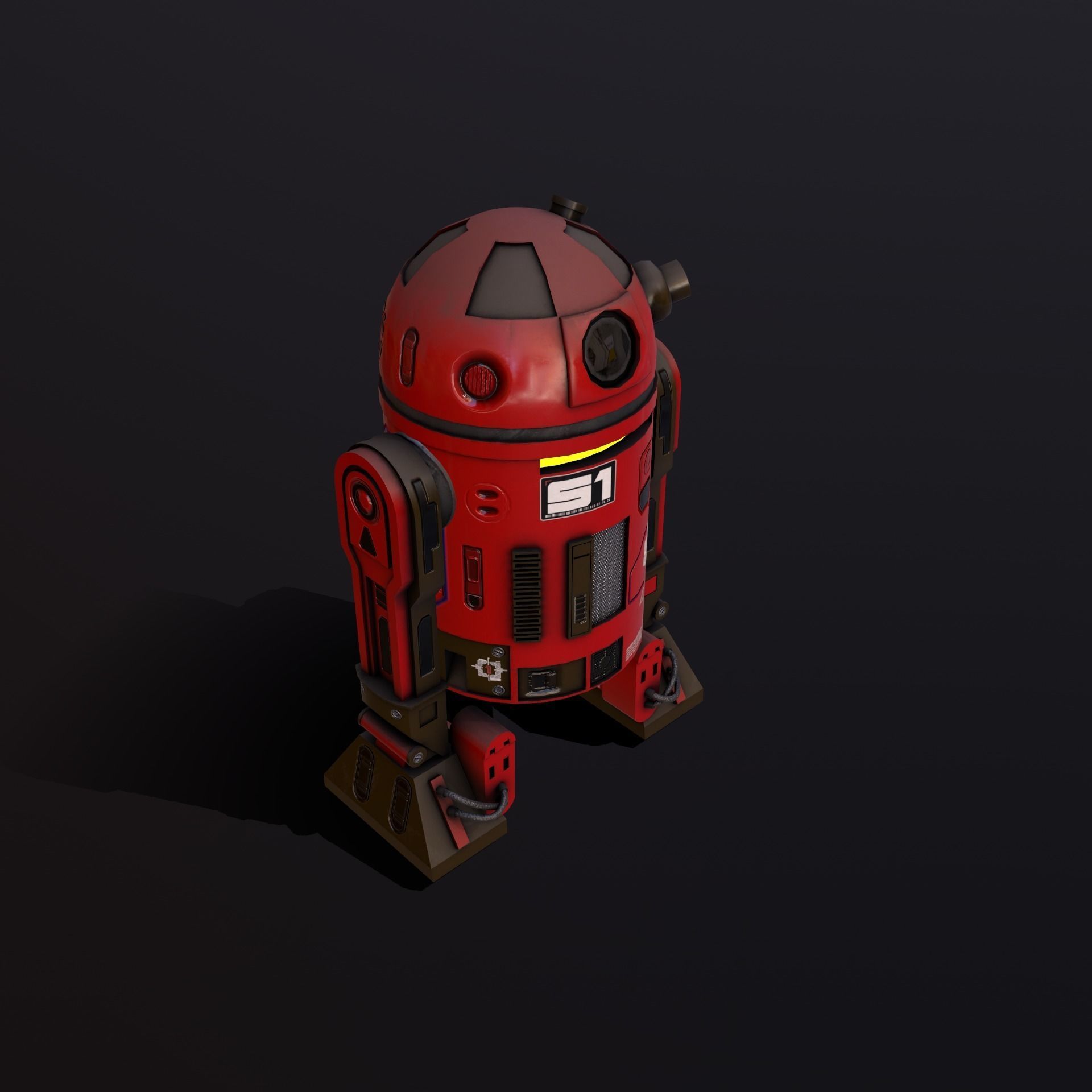 Droid v3 Low-poly 3D model_8