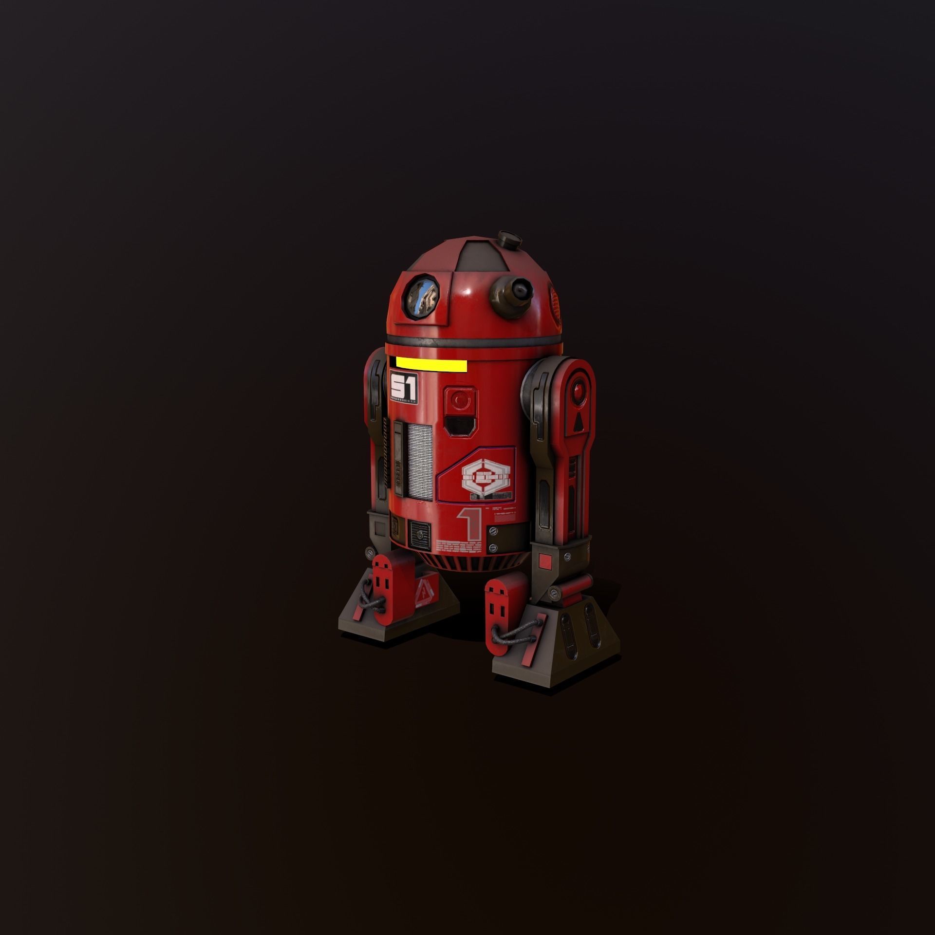Droid v3 Low-poly 3D model_17